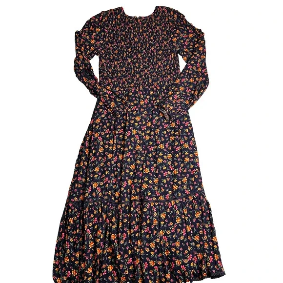 Anthropologie Lost + Wander Maxi Dress Womens M Floral Smocked Bloomcore Fall - Picture 4 of 9